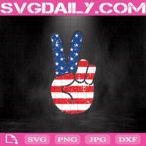 American Flag Peace Sign Hand 4th Of July Svg, Peace Sign Hand American Flag Svg, Peace Sign Svg, American Flag Svg, Independence Day Svg