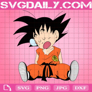 Baby Goku Sleeping Svg, Goku Dragon Ball Svg, Japanese Cartoon Svg, Anime Manga Svg, Super Saiyan Svg
