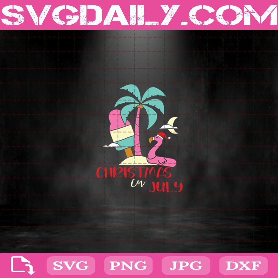 Christmas In July Svg Flamingo Christmas July Svg Cream Flamingo Svg Flamingo Svg Dxf Png Eps Cutting Cut File Silhouette Cricut