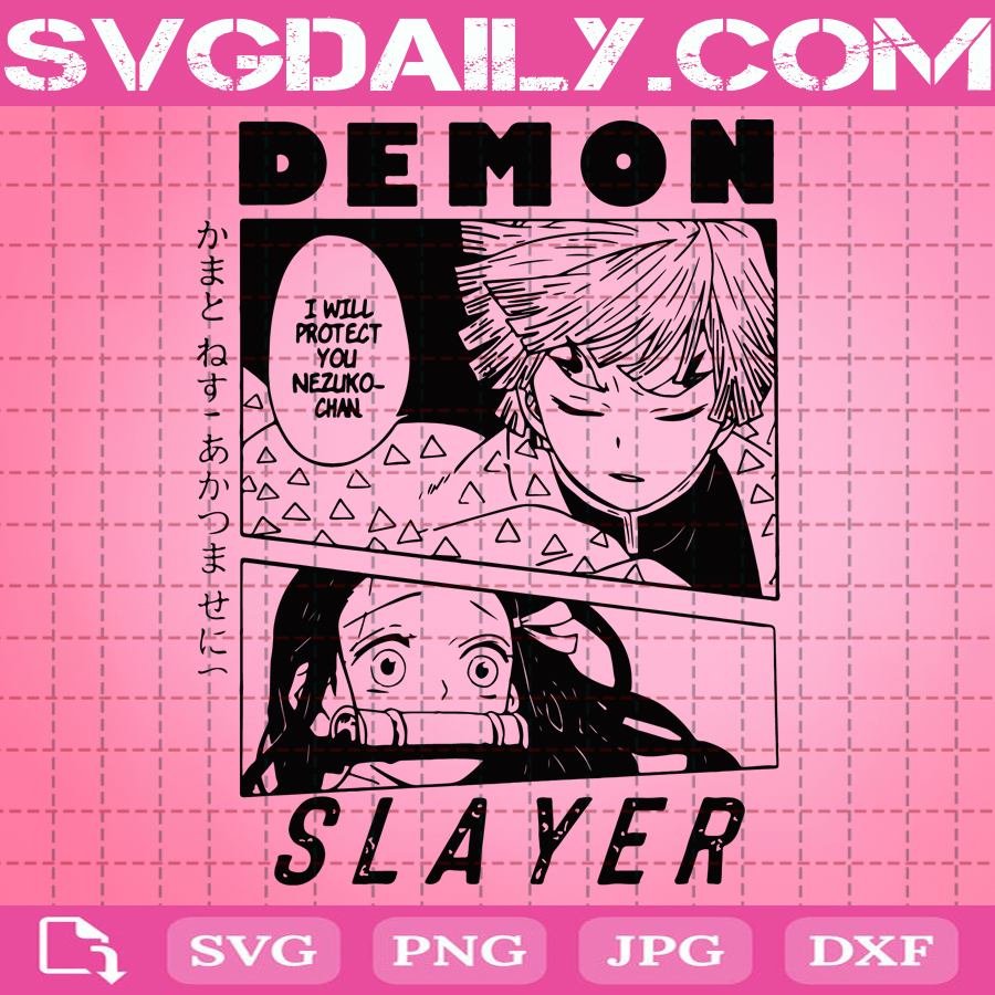 Demon Slayer Svg Kamado Tanjiro Svg Kamado Nezuko Svg Kimetsu No Yaiba Svg Anime Svg Png Dxf Eps Svg Daily Shop Original Svg