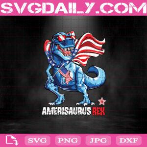 Dinosaur American Flag Amerisaurusrex T-Rex American 4th Of July Independence Day Svg, Amerisaurus Rex Svg, Amerisaurus Svg