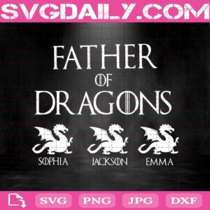 Father Of Dragons Svg, Father's Day Svg, Daddy Svg, Dad Svg Png Dxf Eps Cut File Instant Download