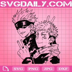 Itadori Yuji And Gojo Satoru Svg, Anime Svg, One Piece Svg, Love Anime Svg, Anime Manga Svg, Anime Svg Png Dxf Eps Vector Cutting File