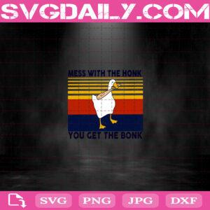Mess With The Honk You Get The Bonk Svg, Duck Svg, Duck Gift, Hock Svg, Vintage Honk Svg, Funny Duck Svg Digital File SVG Files For Silhouette
