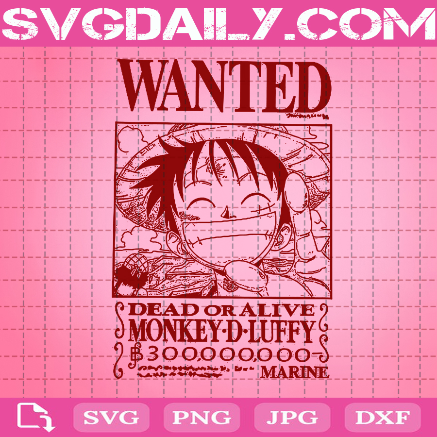 Wanted Luffy One Piece Svg Luffy One Piece Svg Luffy Svg One Piece Anime Svg Luffy Vector Anime Svg