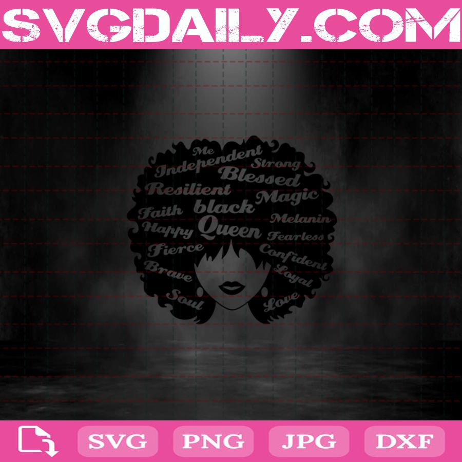 Black girl with afro svg