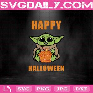 Baby Yoda Halloween Svg, Baby Yoda Svg, Baby Alien Svg, Halloween Svg, Yoda With Pumpkin Svg