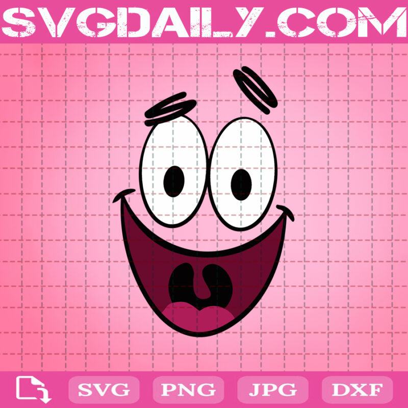 Patrick Star Face Svg, Patrick Svg, SpongeBob Square Pants Svg ...