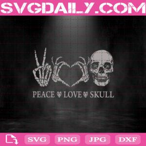 Peace Love Skull Svg, Halloween Skull Svg, Peace Love Svg, Peace Love Skull Skeleton Lover Svg, Skull Svg, Skull Lover Svg