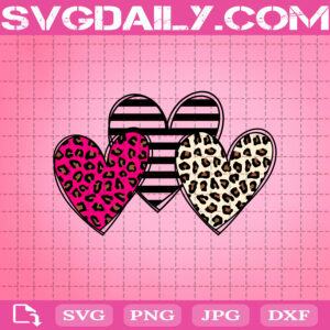 Valentine Hearts Svg, Hearts Svg, Leopard Heart Svg, Pink Leopard Svg, Valentine Day Svg, Svg Png Dxf Eps AI Instant Download