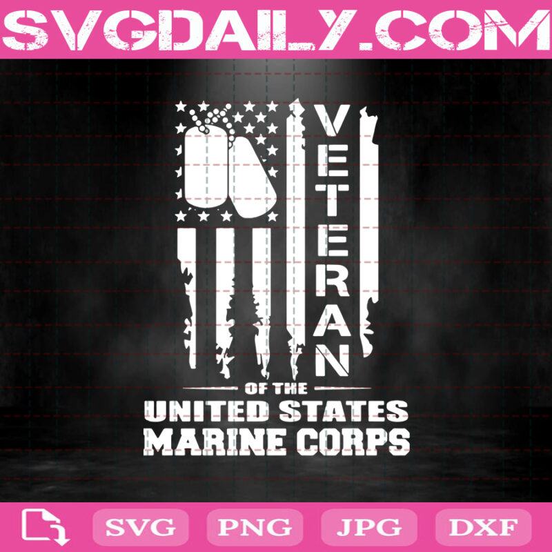 Veteran Of The United States Marine Corps Svg American Flag Distressed