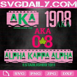 Alpha Kappa Alpha Svg, 1908 Svg, AKA Svg, HBCU Svg, African Americans Svg