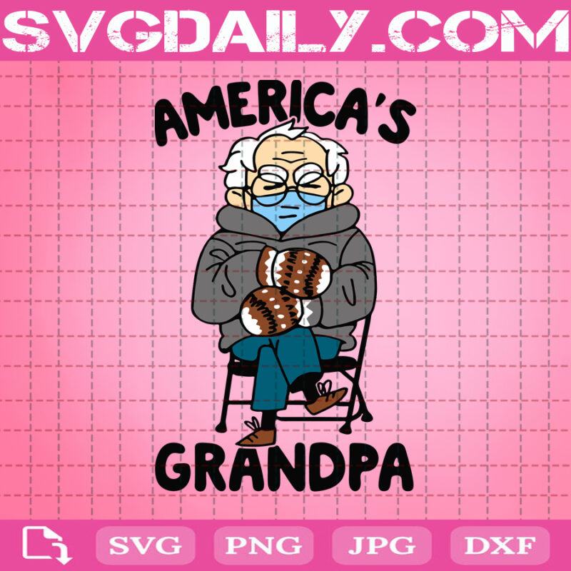 America's Grandpa Svg, Face Mask Svg, Bernie Sanders Sitting With Mask ...