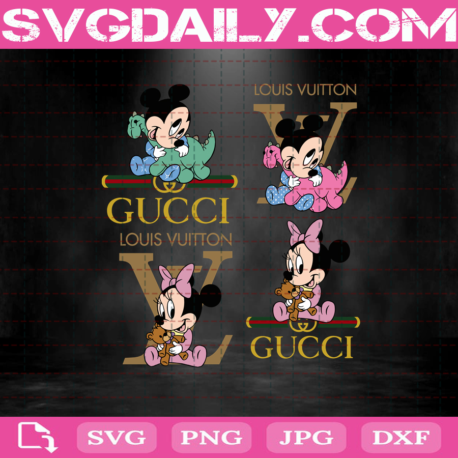 Download Baby Mickey Fashion Svg Bundle, Baby Mickey Svg, Baby Minnie Svg, Gucci Svg, Louis Vuitton Svg ...