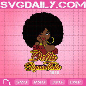 Delta Afro Woman Svg, DST Afro Hair Svg, Delta 1913 Svg, Delta Girl Svg, Delta Sigma Theta Svg, African Americans Woman Svg