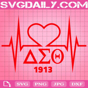 Delta Sigma Theta 1913 AEO Heart Beat Svg, Delta Sigma Theta Svg, Sigma Theta Svg, AEO Heart Beat Svg, Instant Download