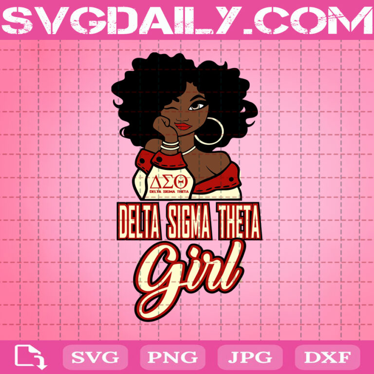 Delta Sigma Theta Girl Svg, Sorority African Girl Svg, Afro Woman Svg ...