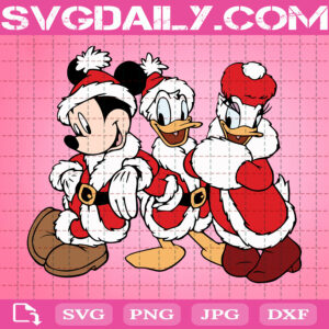 Disney Christmas Svg, Mickey With Donald And Daisy Svg, Merry Christmas Svg, Disney Svg, Xmas Svg, Instant Download