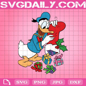 Donald Duck Disney Svg, Christmas Socks Svg, Donald Duck Christmas Svg, Christmas Gift Svg