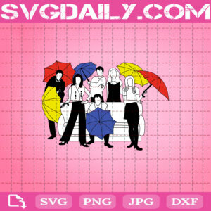 Friends Umbrella Scene Svg, Family Svg, Friends Reunion Svg, Pivot Couch Svg, Svg Png Dxf Eps AI Instant Download