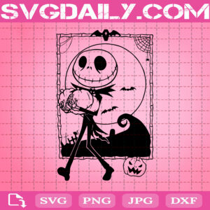 Jack With Pumpkin Svg, Jack Skellington Svg, Halloween Svg, Files For Silhouette Files For Cricut Svg Dxf Eps Png Instant Download