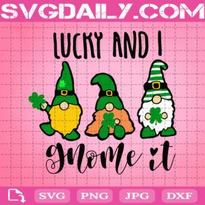 Lucky And I Gnome It Svg, St Patrick Day Svg, St Patrick Svg, Gnome Svg, Gnome Patrick Day Svg, Svg Png Dxf Eps Download Files