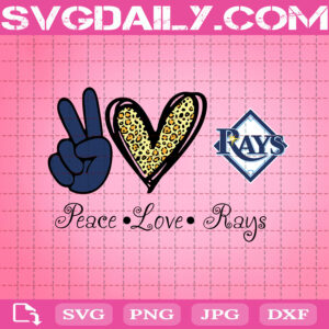 Peace Love Tampa Bay Rays Svg, Rays Svg, Tampa Bay Rays Svg, Sport Svg, MLB Svg, Peace Love Baseball Svg