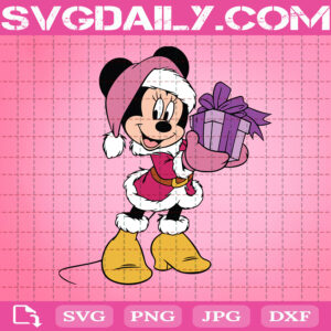 Pink Christmas Minnie Svg, Mrs Claus Minnie Mouse Svg, Minnie Mouse Svg, Winter Minnie Svg, Santa Svg, Christmas Svg