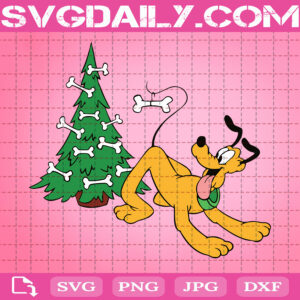 Pluto Christmas Svg, Christmas Tree Svg, Pluto Svg, Disney Svg, Disney Xmas Svg, Cartoon Svg, Disney Christmas Svg