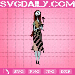 Sally Holding Flowers Svg, The Nightmare Before Christmas Svg, Sally Svg, Svg Png Dxf Eps Download Files