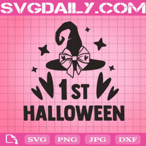 1St Halloween Svg, Witch Hat Svg, Halloween Svg, Halloween Party Svg, Svg Png Dxf Eps AI Instant Download