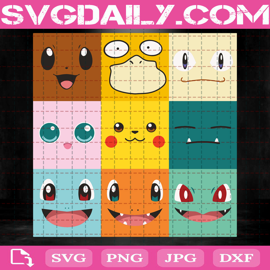 Download 9 Pokemon Face Svg Pikachu Snorlax Birthday Svg Pokemon Sticker Svg Svg Png Dxf Eps Ai Instant Download Svg Daily Shop Original Svg