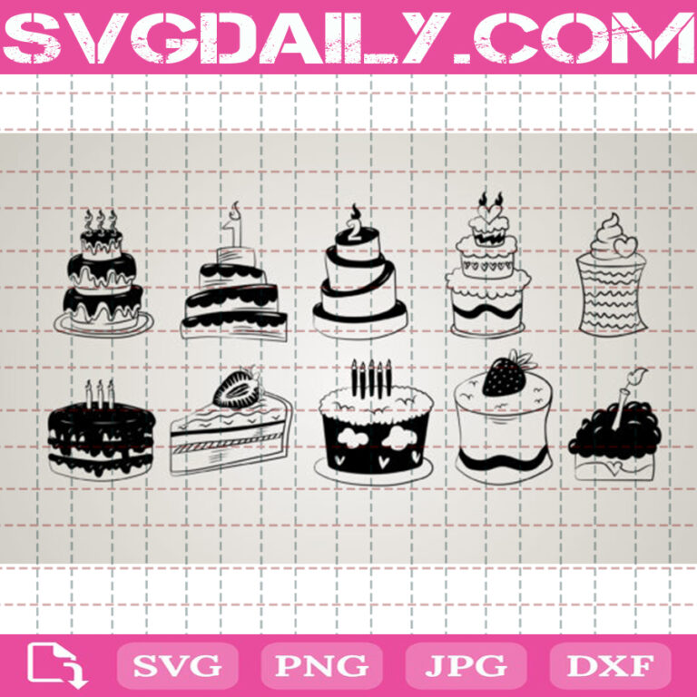 Birthday Cake Bundle Free Birthday Cake Svg Free Birthday Svg Free Clip Cut File Svg File Svg Free
