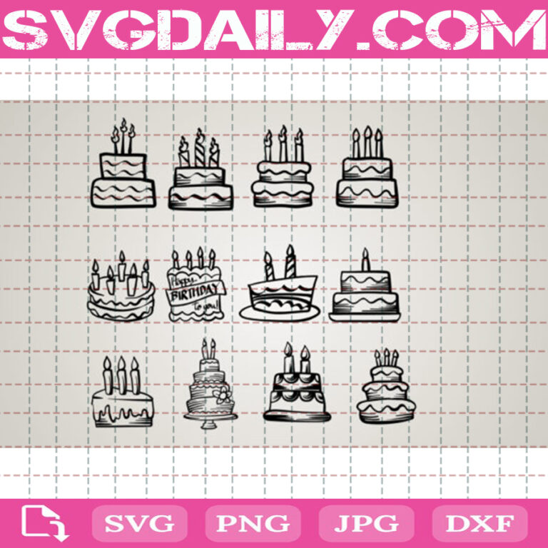Birthday Cake Svg Free Birthday Cake Bundle Free Birthday Svg Free Clip Cut File Svg File Svg Free