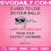 I Used To Live In Your Balls Svg, From Your Fastest Swimmer Svg, Happy Father's Day Svg, Personalized Svg, Svg Png Dxf Eps Download Files