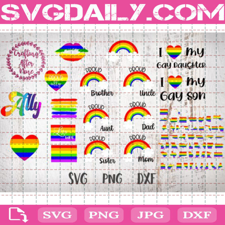 LGBT Bundle Svg Free LGBT Pride Rainbow Flag Heart Love Svg Free Circular Rainbow Svg Free Star Rainbow Svg Free