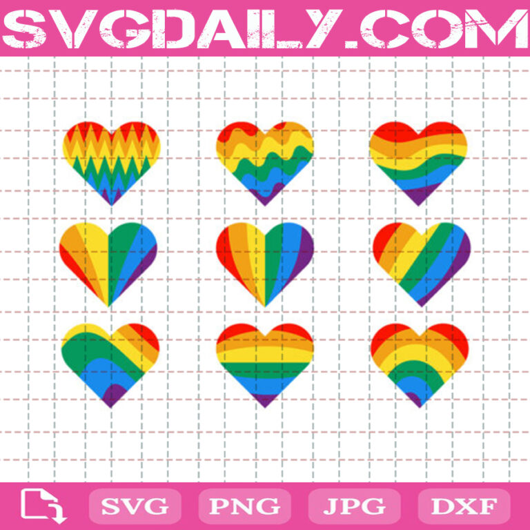 Rainbow Pride Bundle Svg Free Rainbow Heart Svg Free Gay Pride Svg Free Clip Cut File Svg File Svg Free