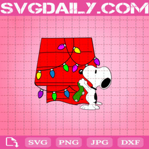 Snoopy Decorates His House With Christmas Lights Svg, Christmas Svg, Snoopy Svg, Snoopy Lover Svg, Snoopy Christmas Svg