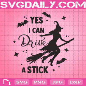 Yes I Can Drive A Stick Svg, Witch Broom Svg, Halloween Svg, Witch Svg, Halloween Gift Svg, Svg Png Dxf Eps Download Files