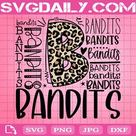 Bandits Mascot Svg, Panthers Typography Svg, Football Svg, School Spirit Svg, Digital Cut File