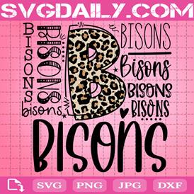 Bisons Mascot Svg, Typography Svg, Football Svg, School Spirit Svg, Digital Cut File
