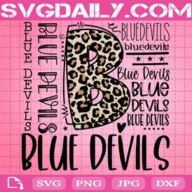 Blue Devils Svg, Typography Svg, Football Svg, School Spirit Svg, Digital Cut File