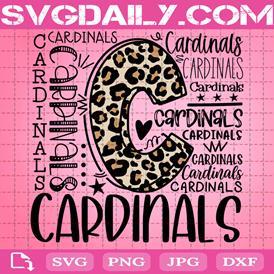 Cardinals Mascot Svg, Cardinals Typography Svg, Football Svg, School Spirit Svg, Digital Cut File
