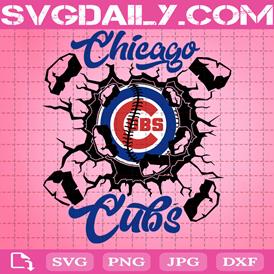 Chicago Cubs Svg, Cubs Svg, Cubs Baseball Svg, Baseball Team Wall Crack Svg, Baseball Svg, Sport Svg