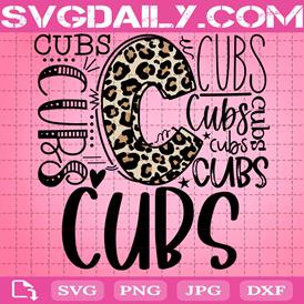 Cubs Mascot Svg, Typography Svg, School Spirit Svg, Digital Cut File