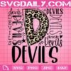 Devils Mascot Svg, Devils Typography Svg, Football Svg, School Spirit Svg, Digital Cut File