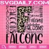 Falcons Svg, Typography Svg, Football Svg, School Spirit Svg, Digital Cut File