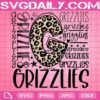 Grizzlies Svg, Typography Svg, Football Svg, School Spirit Svg, Digital Cut File