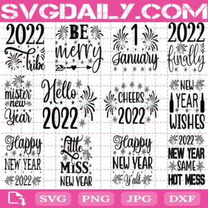 Happy New Year Bundle Svg Free, New Year Wishes Svg Free, Mister New Year Svg Free, Clip Cut File Svg, File Svg Free