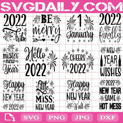 Happy New Year Bundle Svg Free, New Year Wishes Svg Free, Mister New ...